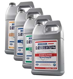 Becker's selection of quality vacuum pump oils