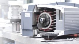 Replacement vanes being installed in a Becker vacuum pump.