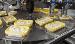 A food processing pick-and-place system driven by reliable, efficient industrial vacuum pumps.